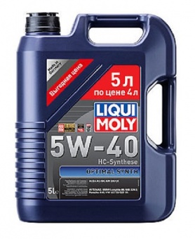 Моторное масло LIQUI MOLY Optimal Synth SN/CF 5w40,5L, (2293)